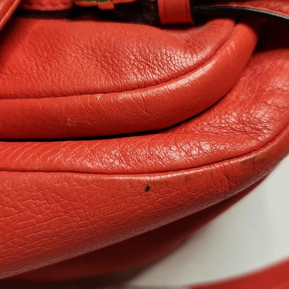 #203 COACH Orange Leather Anabelle Saddle Bag. Preloved Item Sold As Is - Picture 3 of 6